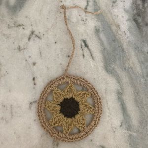 Handmade Crochet Sunflower Hanging For The Car